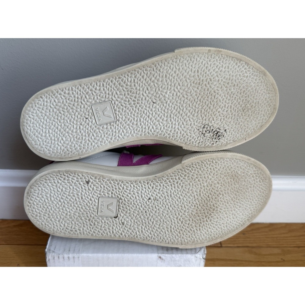 Veja Esplar White Leather Pink Logo Low Top Sneakers Women's US 5 EU 36 Comfort - Picture 7 of 7